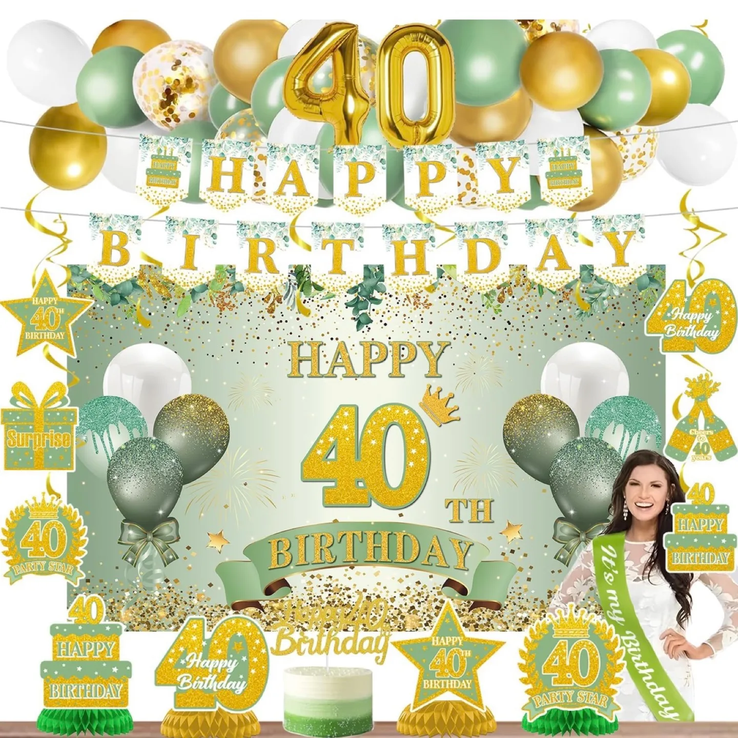 40th Birthday Party Decoration Set - New thumbnail
