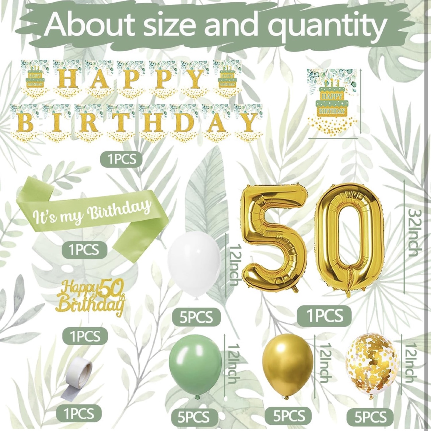 50th Birthday Party Decoration Set - New - photo 3