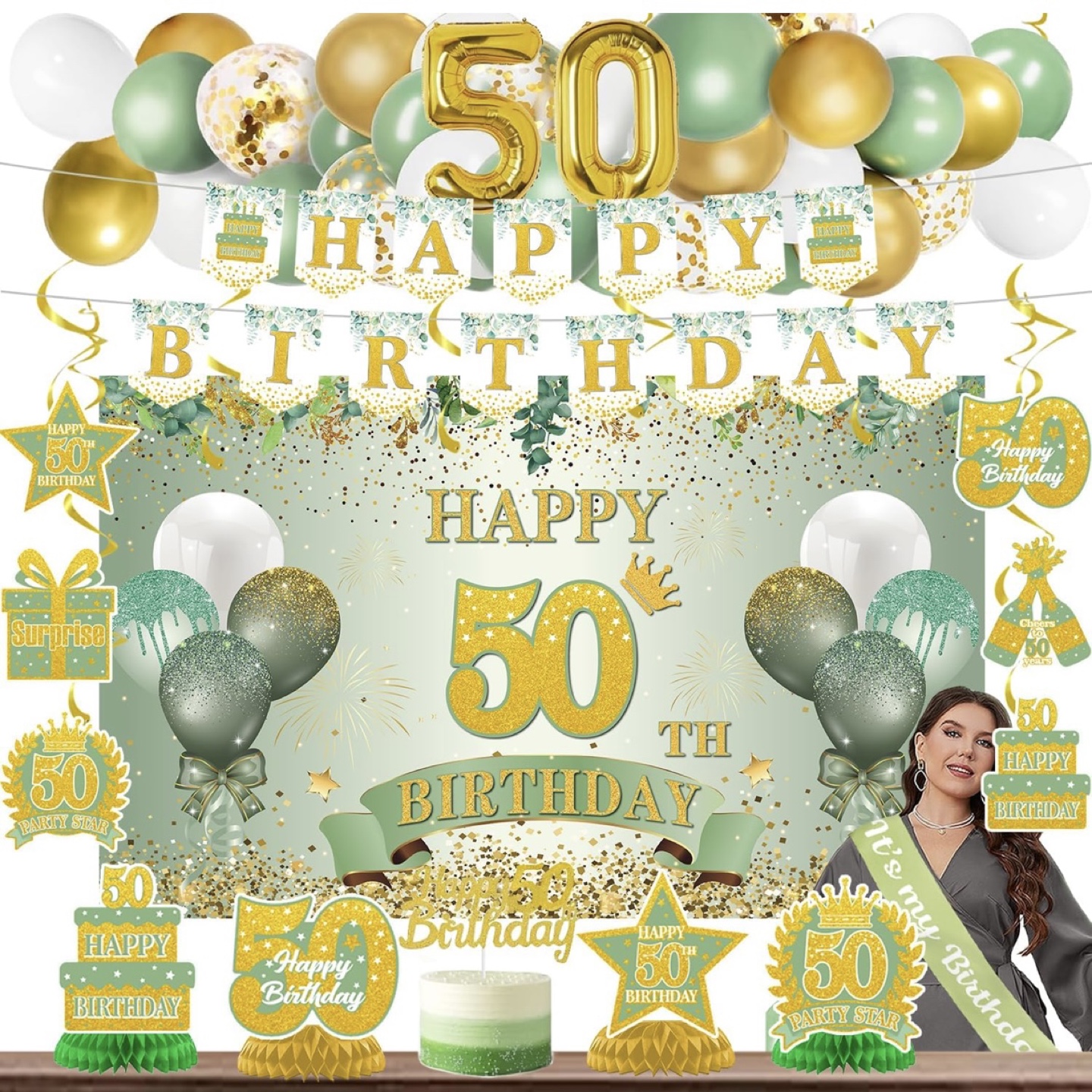 50th Birthday Party Decoration Set - New