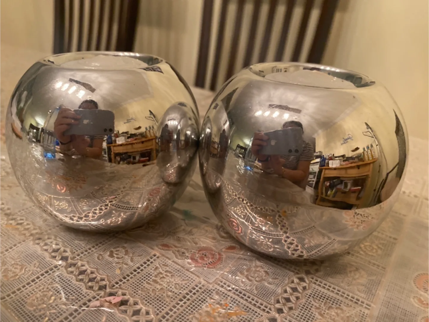 Silver Round Candle Holders (Set of 2) thumbnail