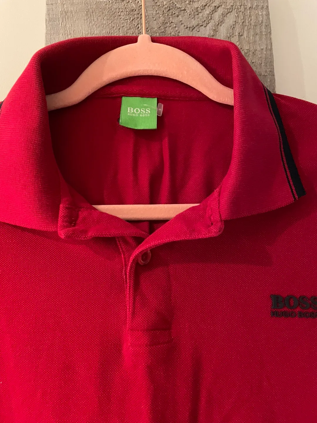 Hugo Boss Red Long Sleeve Polo Shirt image indicator(2)