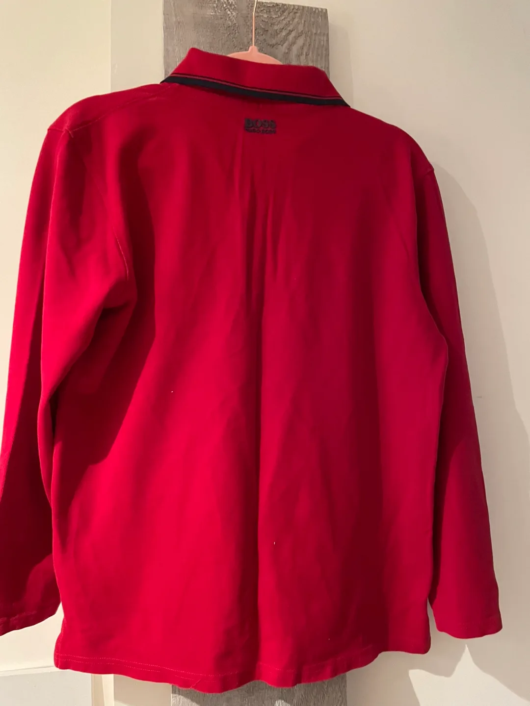 Hugo Boss Red Long Sleeve Polo Shirt image indicator(3)