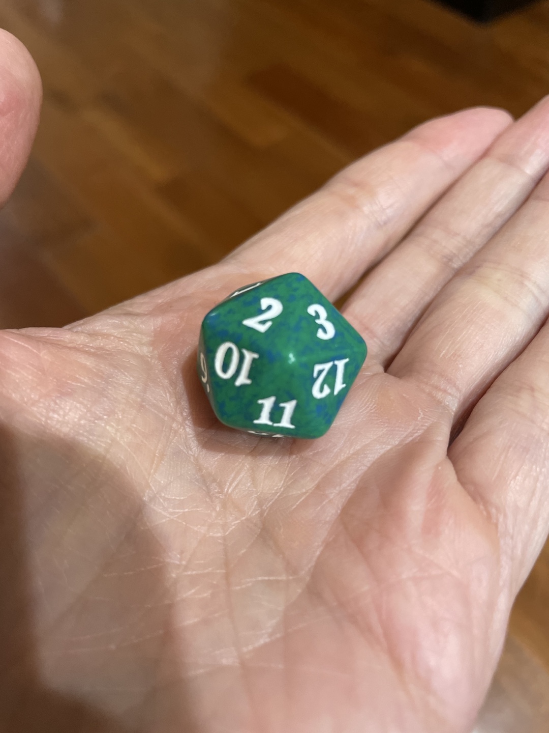 D20 Dice - Green and Blue