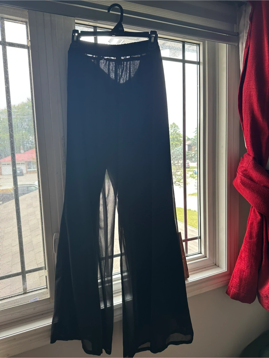 Black Wide Leg Chiffon Pants - New - photo 2