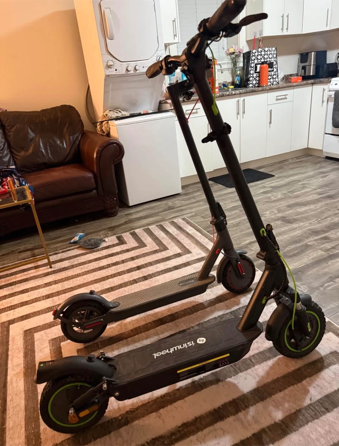two electric scooters