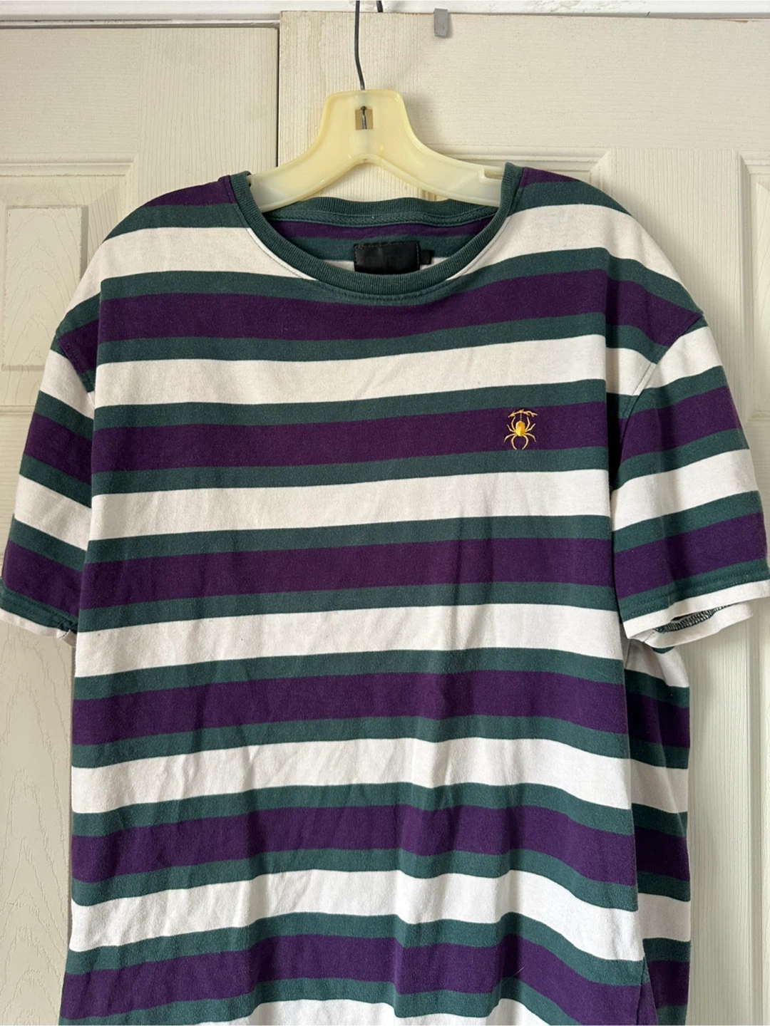 Striped T-Shirt - Purple, Green, White - photo 3