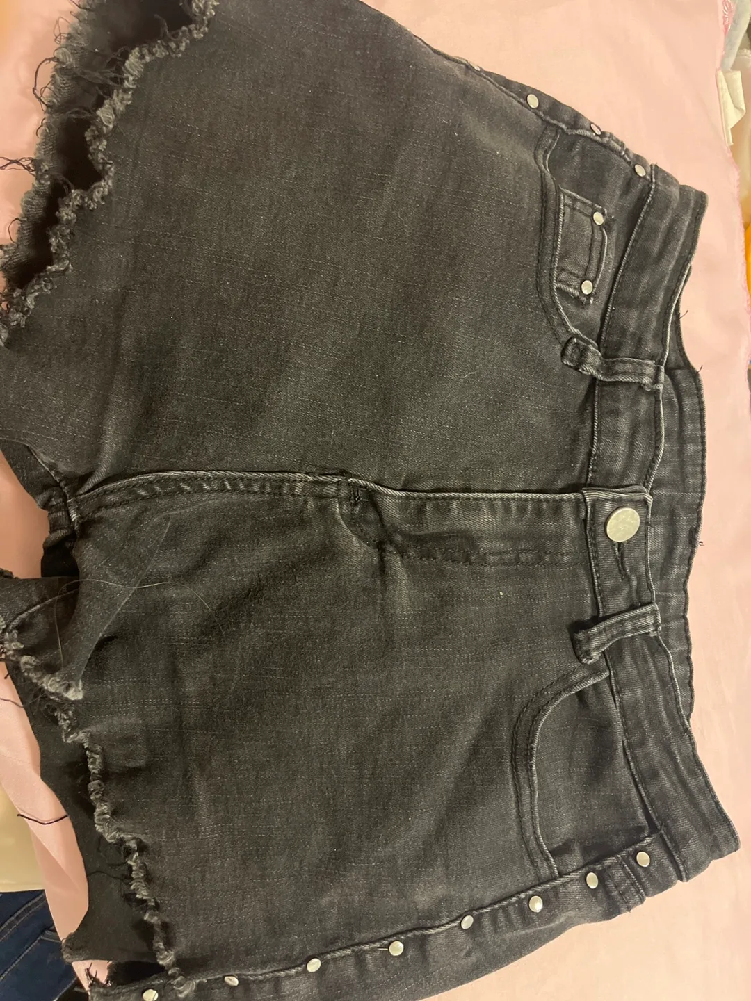 Black Denim Shorts Size 33-1 thumbnail