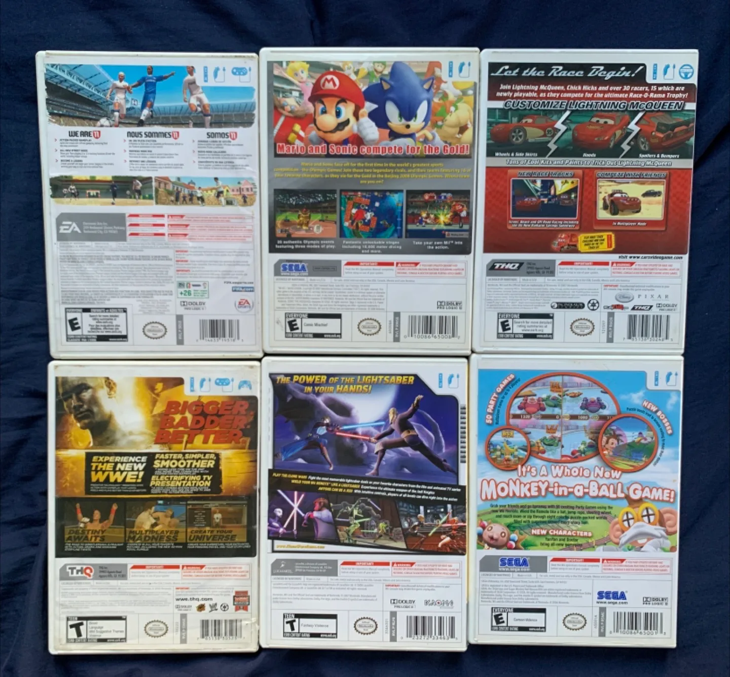 Nintendo Wii Lot Mario & Sonic FIFA 11 WWE 12 Monkey Ball image indicator(2)