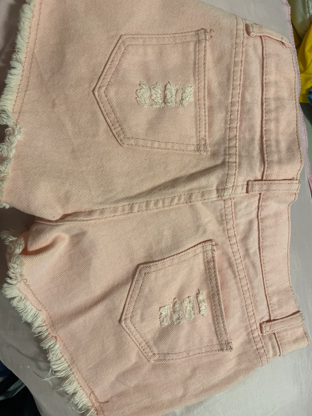 Pink Distressed Denim Shorts image indicator(2)