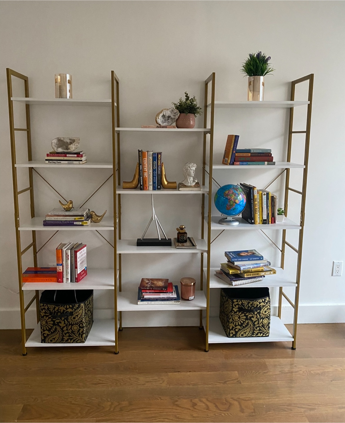 Gold & White Bookshelf