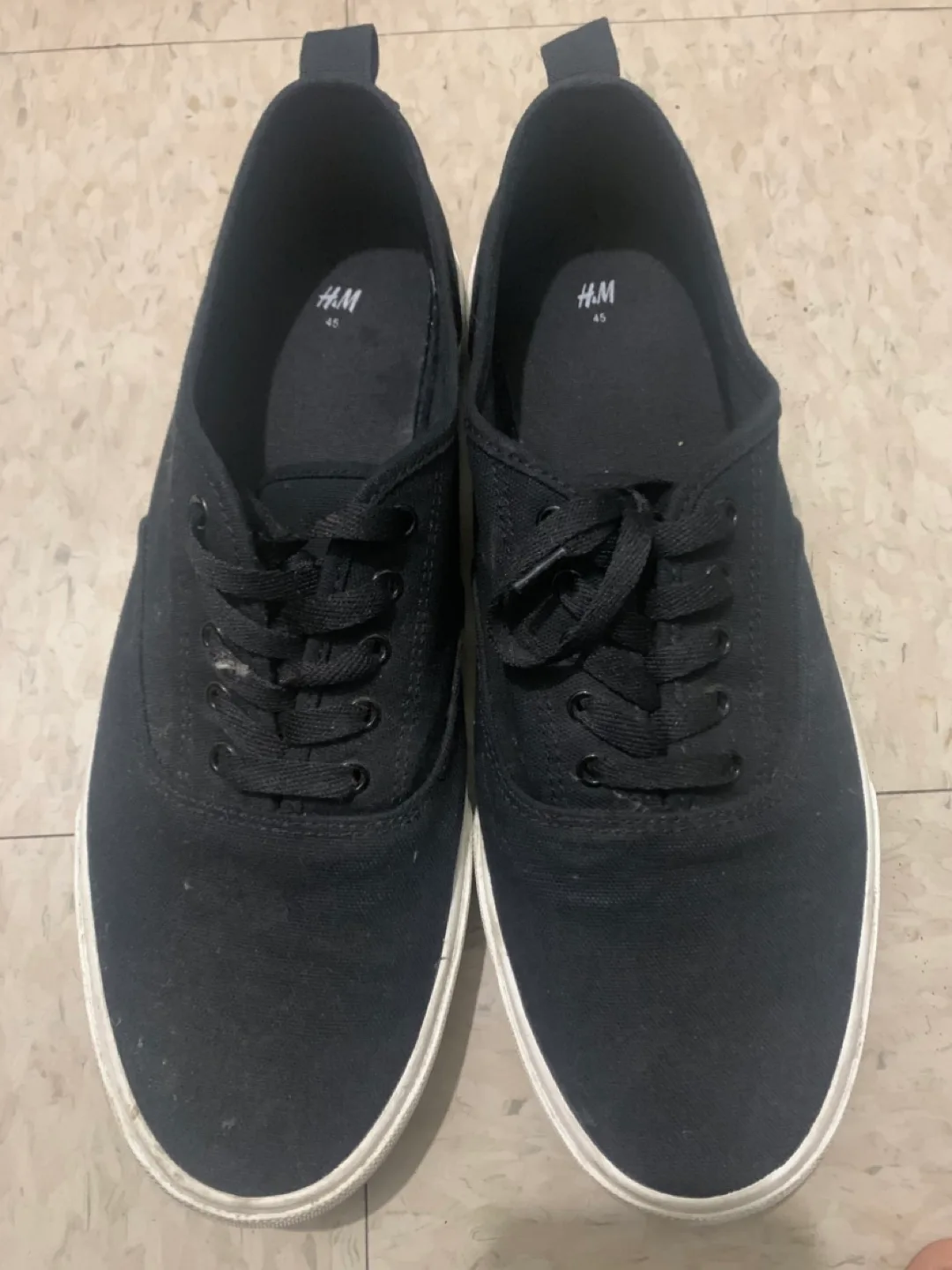 H&M Black Canvas Sneakers - Size 45 thumbnail
