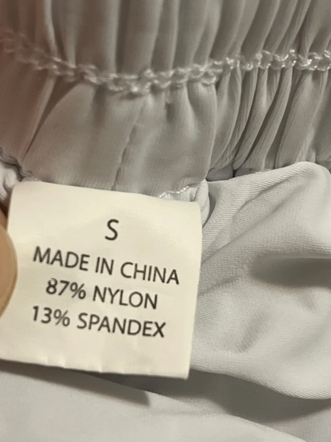 White Nylon/Spandex Shorts - Size S image indicator(2)