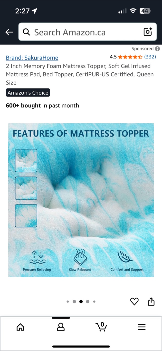 SakuraHome 3-Inch Queen Memory Foam Mattress Topper - photo 4