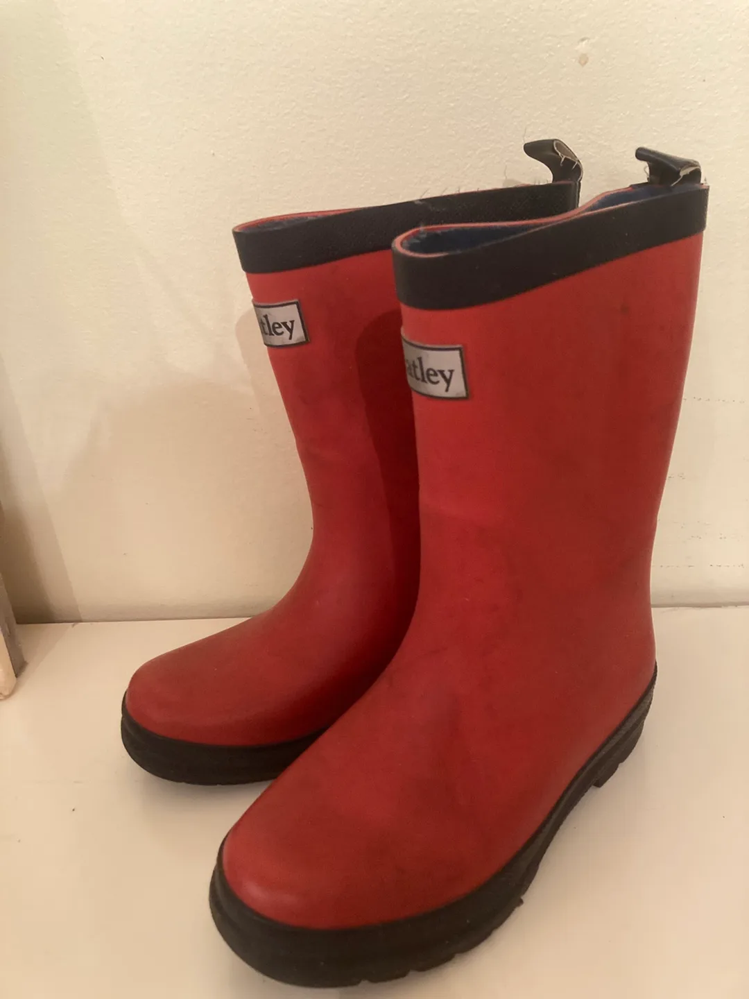 Hatley Red rubber x cotton Rain Boots - Size US 12 image indicator(2)