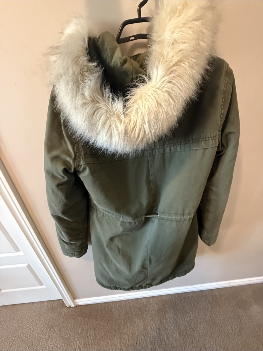 Olive Green Parka with Faux Fur Hood - photo 4