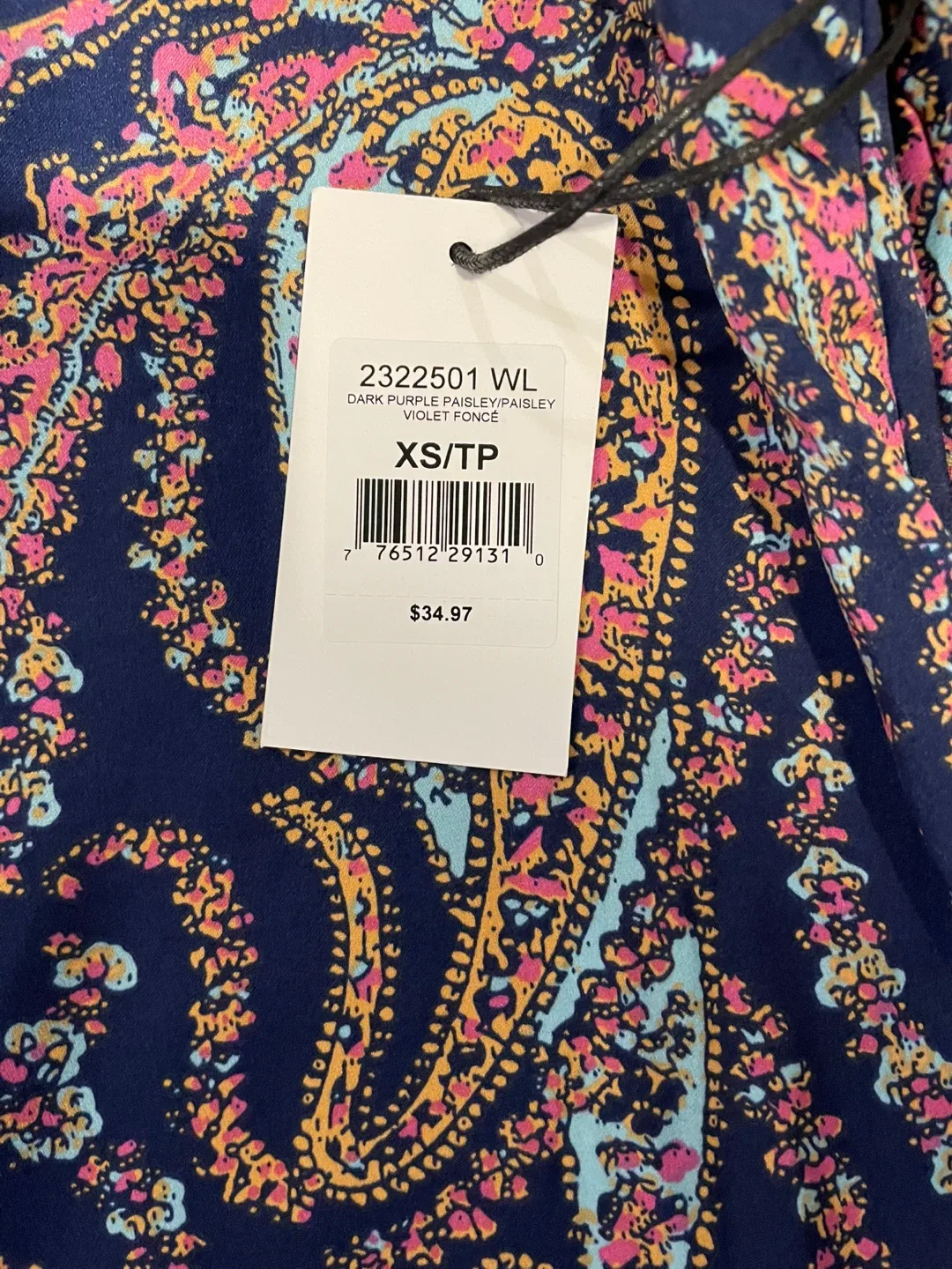 New Dark Purple Paisley Dress - XS image indicator(2)