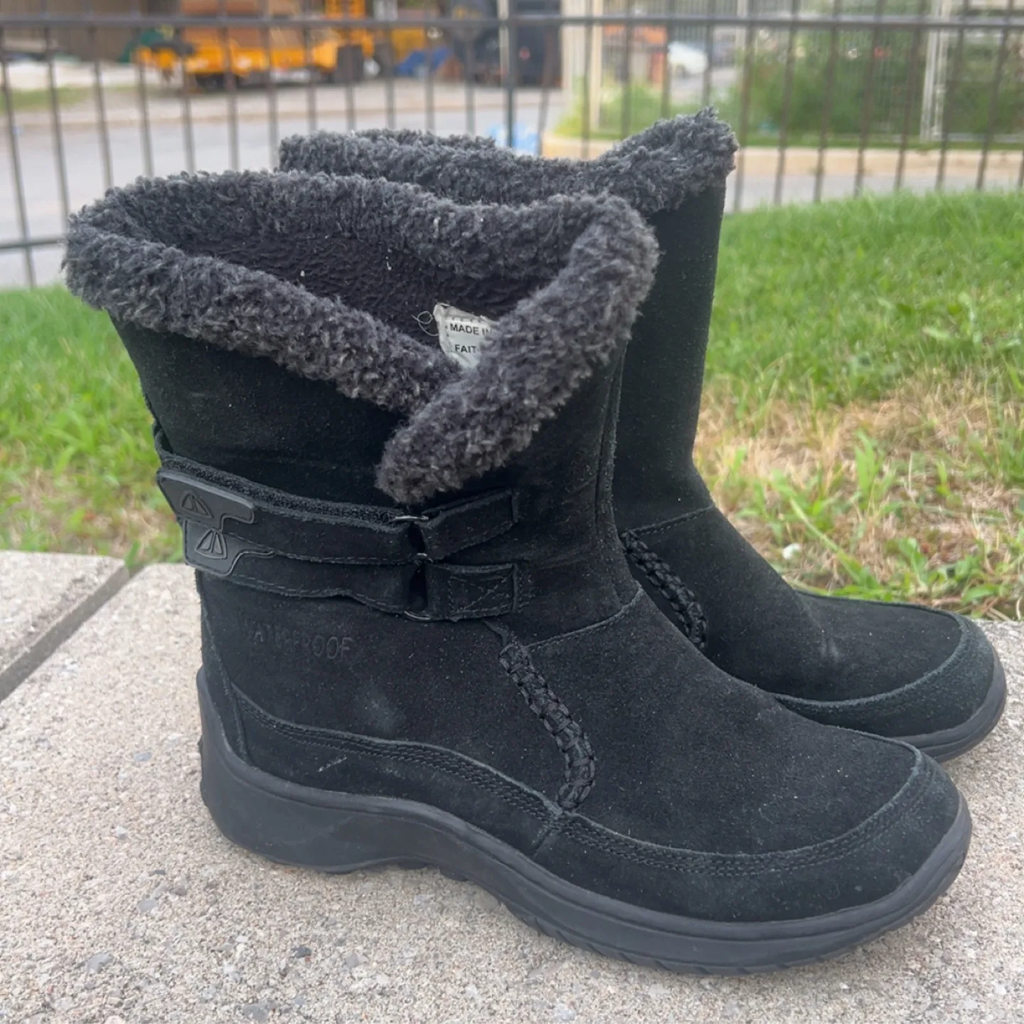 Black Suede Winter Boots size 6.5 thumbnail