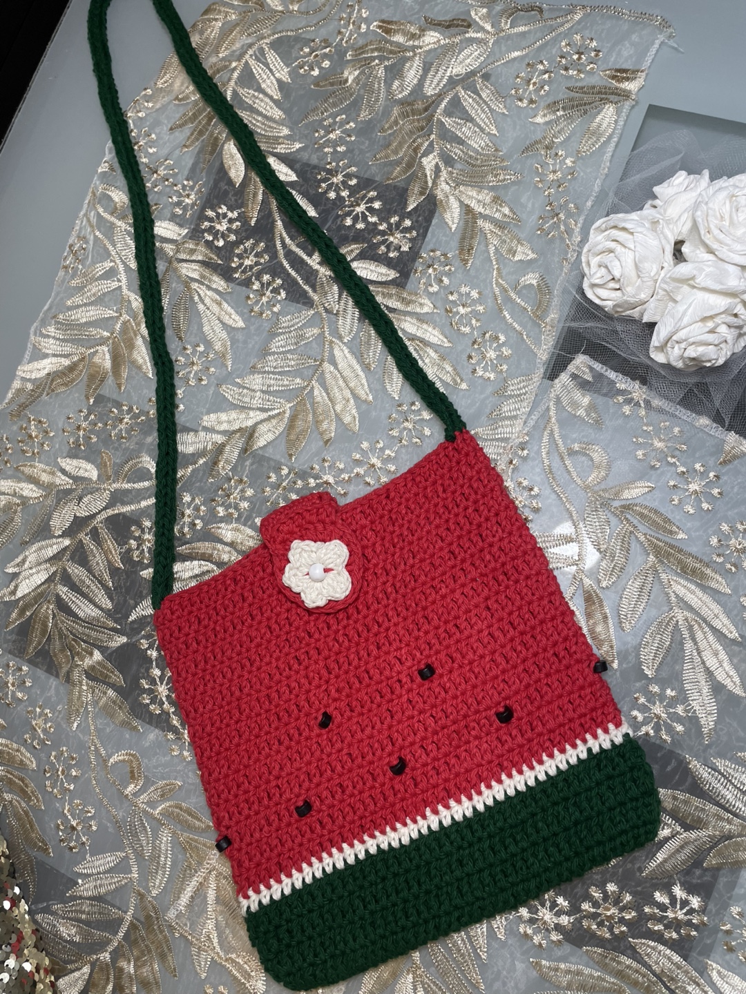 Handmade Crochet Watermelon Bag - photo 2
