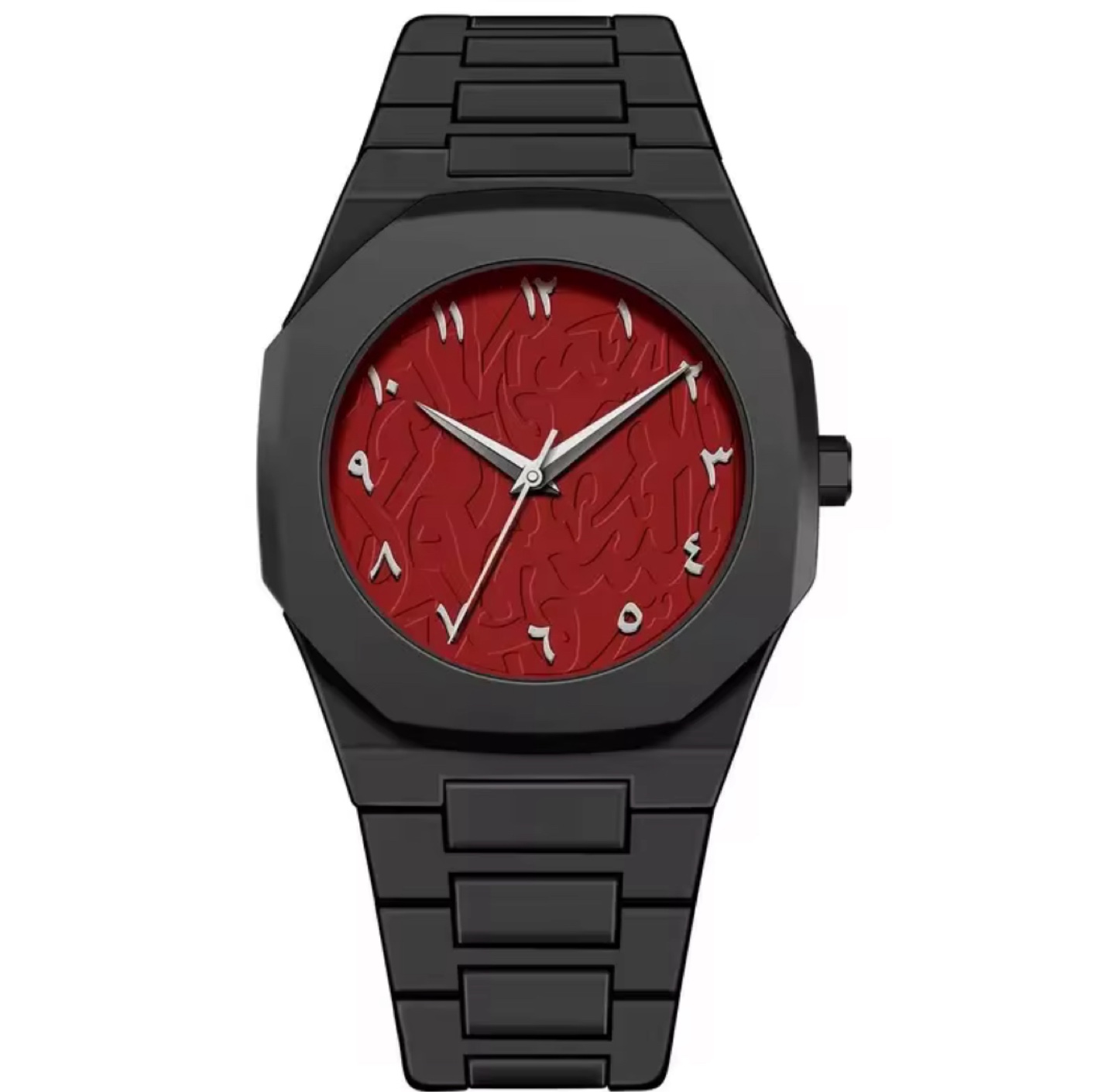 Black & Red Arabic Dial Watch