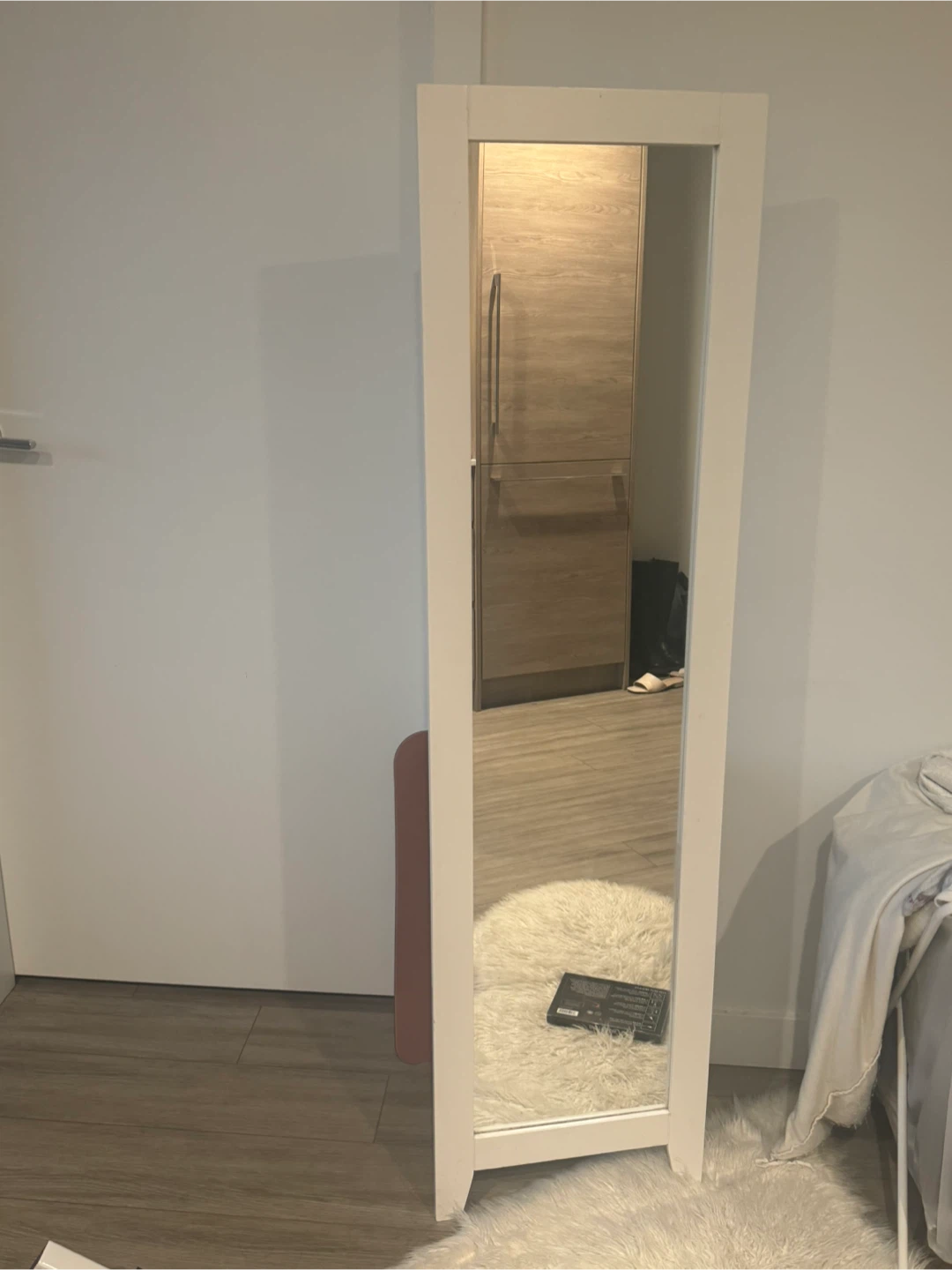Full Length White Framed Mirror - photo 2