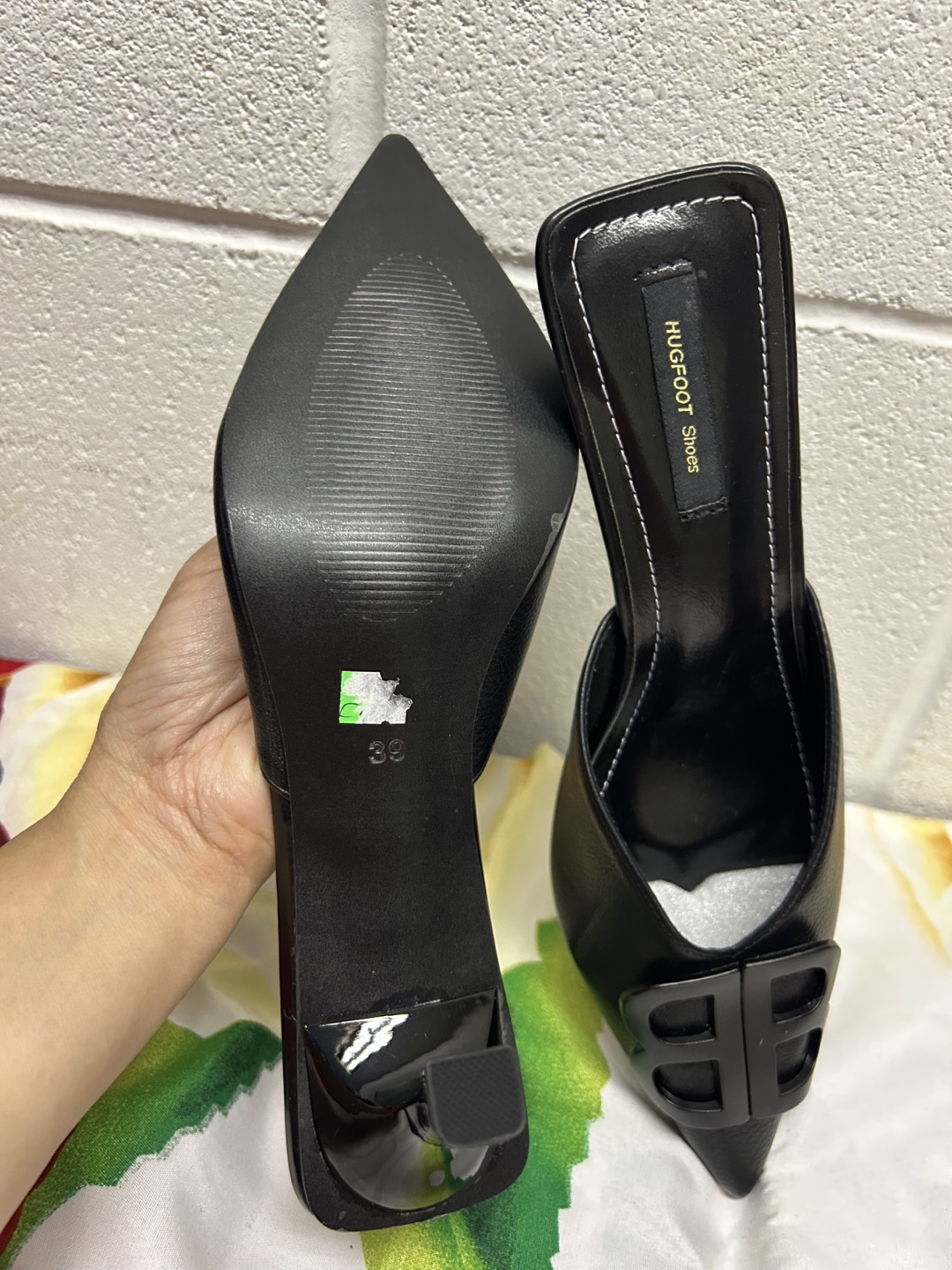 HUGFOOT Shoes Black Mules - Size 38