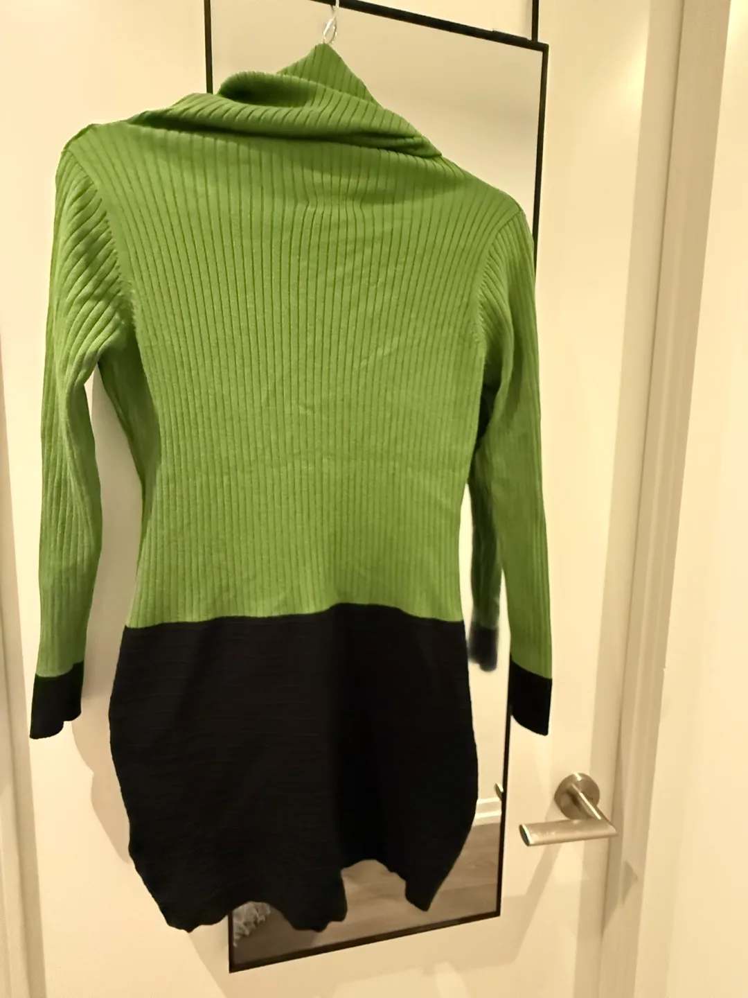 Green & Black Knit Turtleneck Dress image indicator(2)