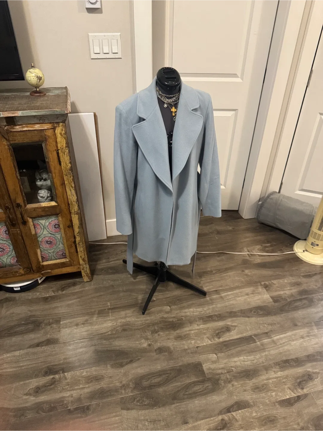 Louben wool x cashmere Light Blue Trench Coat thumbnail