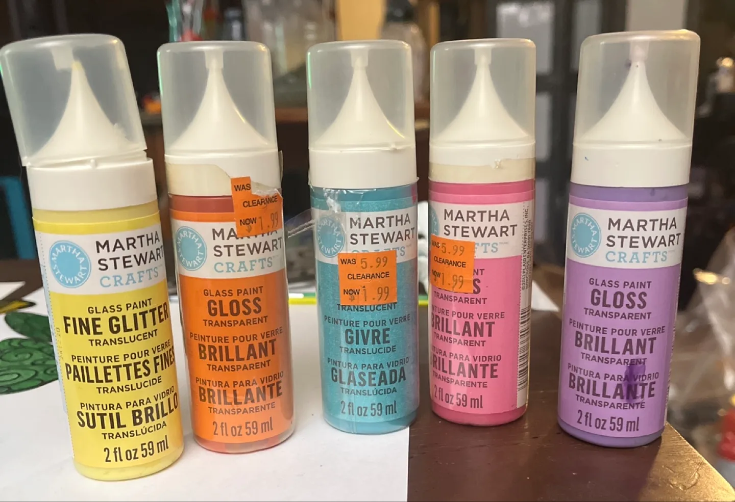 Martha Stewart Crafts Glass Paint (5 bottles) thumbnail