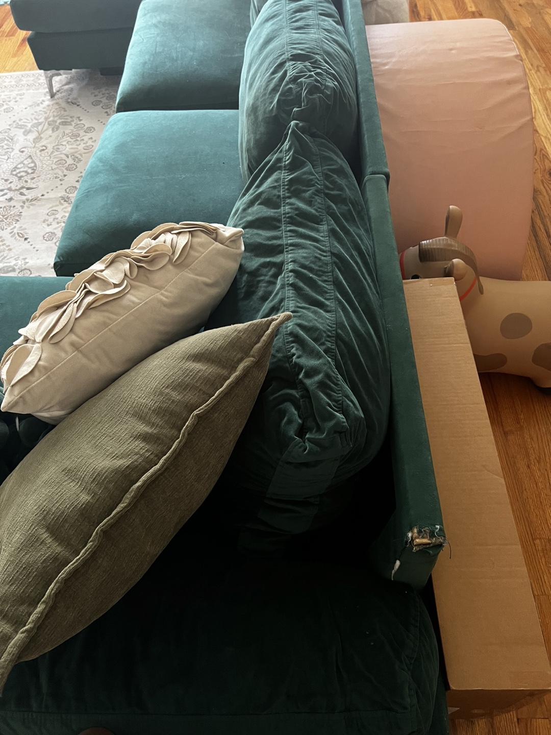 Green Sectional Sofa, 130.5" Width - photo 4