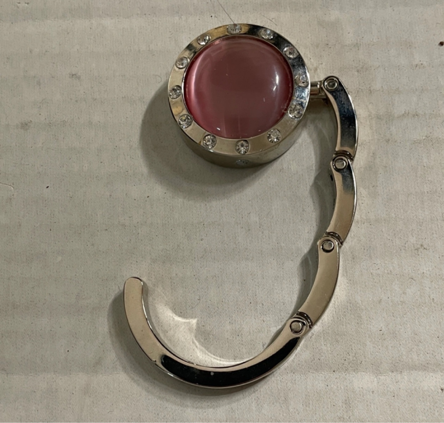 Purse Hook Holder Pink/Silver