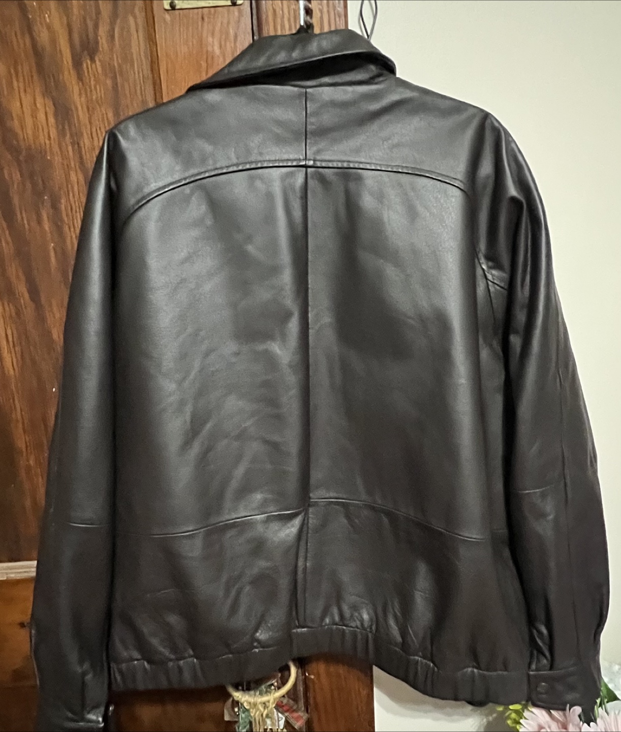 Men's XL St. John Bay Leather Bomber Jacket - photo 2