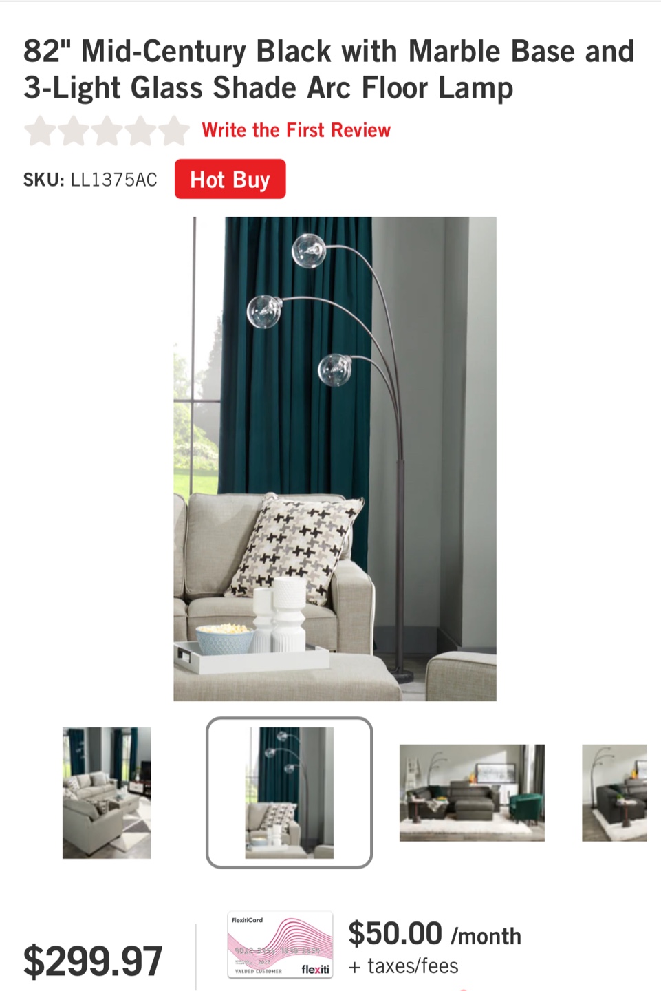 82" Arc Floor Lamp - Mid-Century Style - photo 3