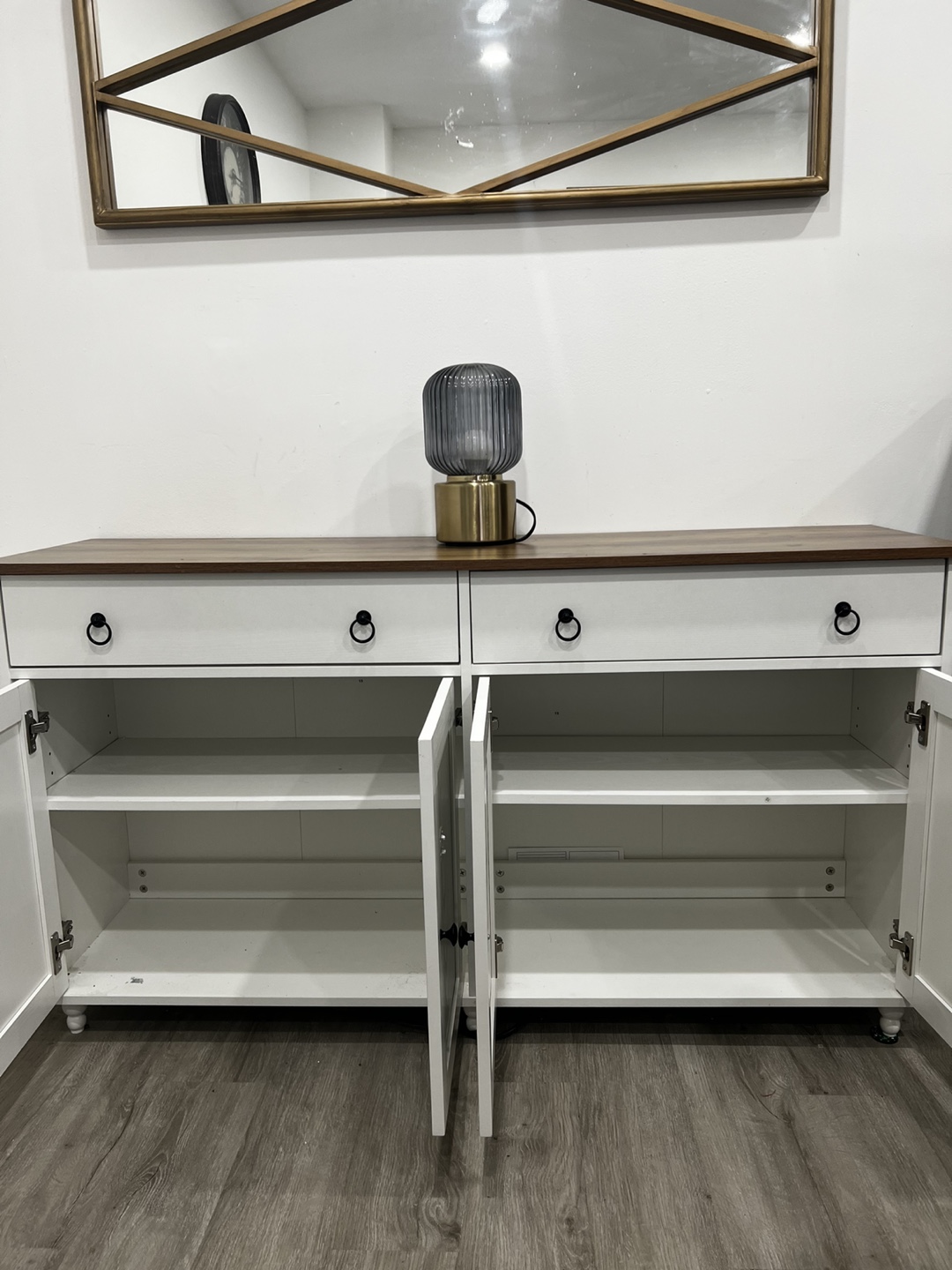 White Cabinet with Wood Top - photo 5
