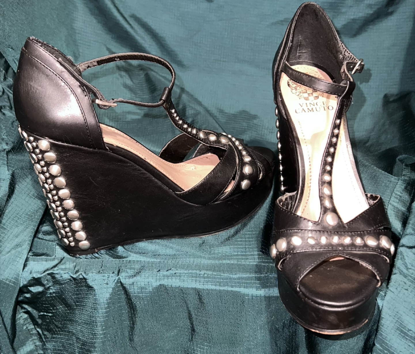 Vince Camuto Black Wedge Heels - Size 8.5 - photo 4