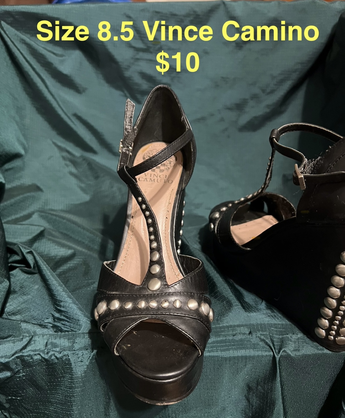 Vince Camuto Black Wedge Heels - Size 8.5
