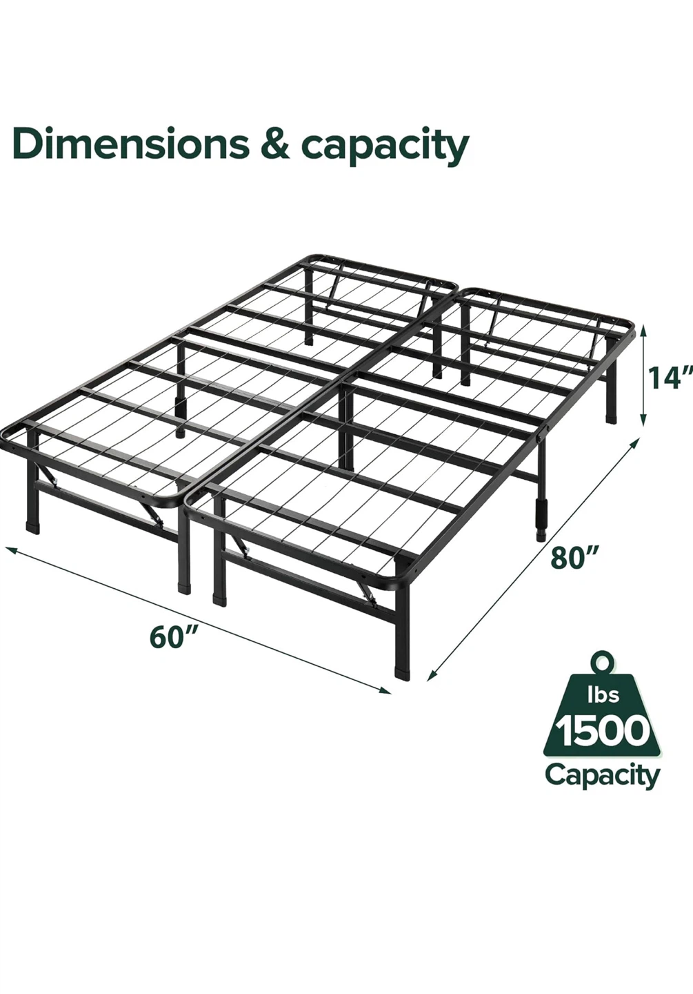 Zinus Queen SmartBase Metal Bed Frame - 14 inch