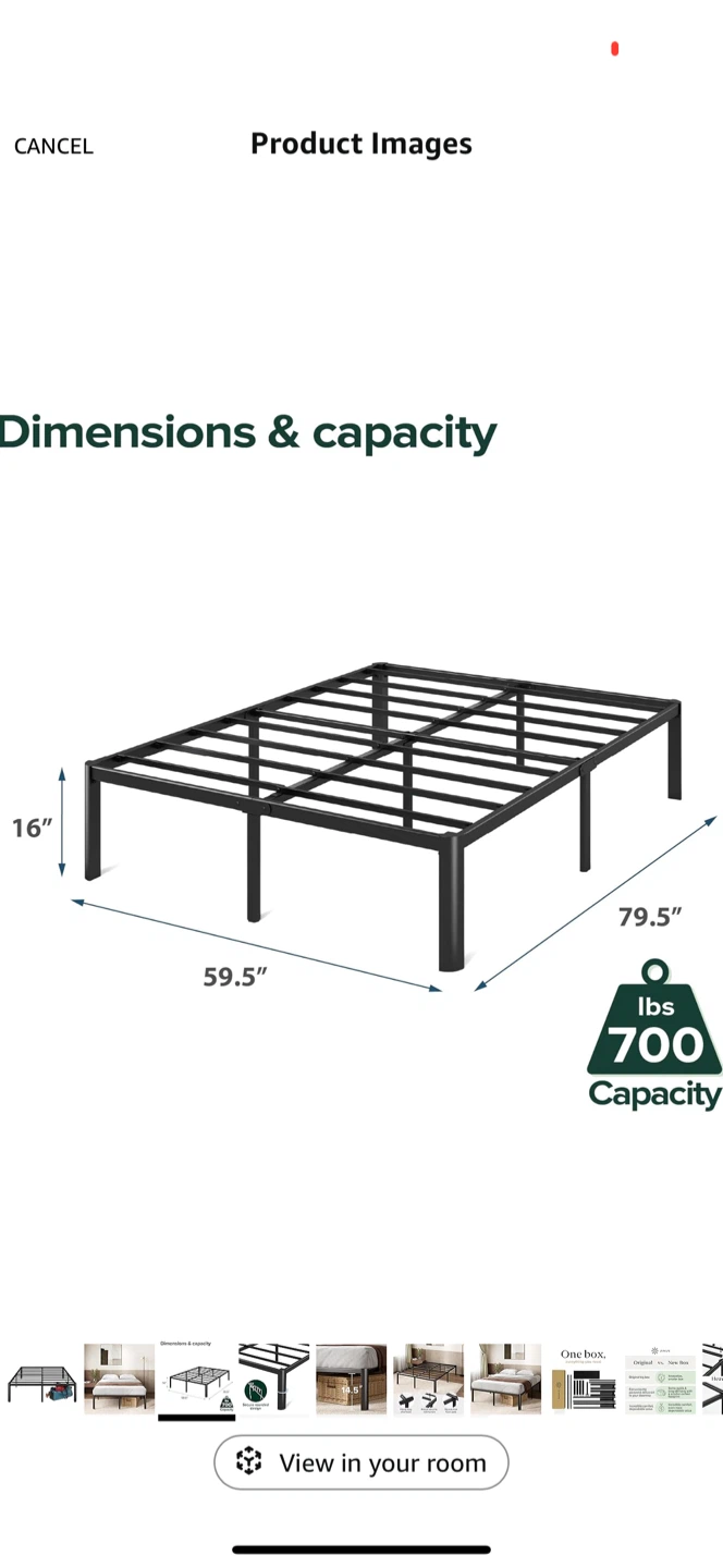 Metal Bed Frame - 79.5" x 59.5"