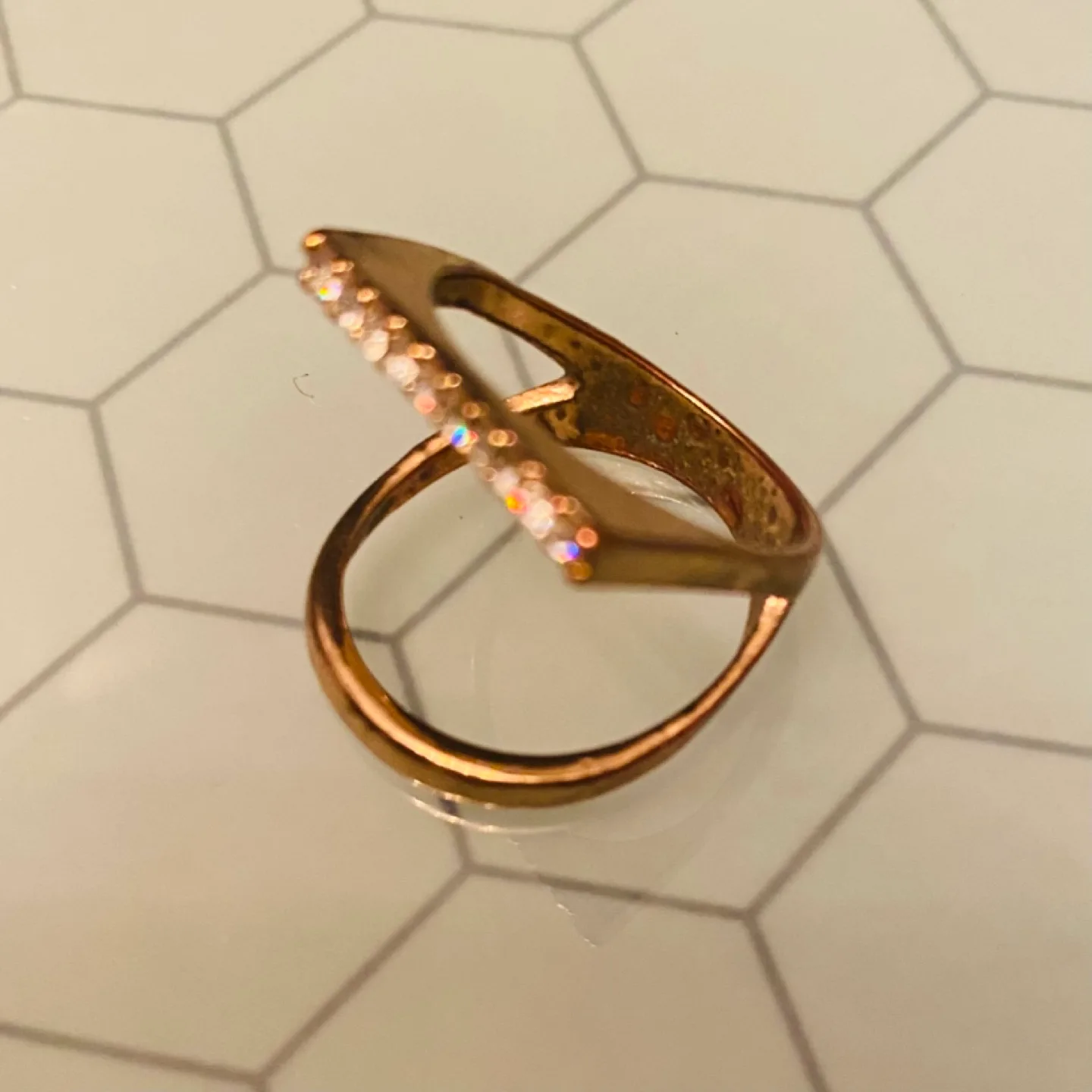 Gold Tone Costume Ring Sz 8 #freecycle thumbnail