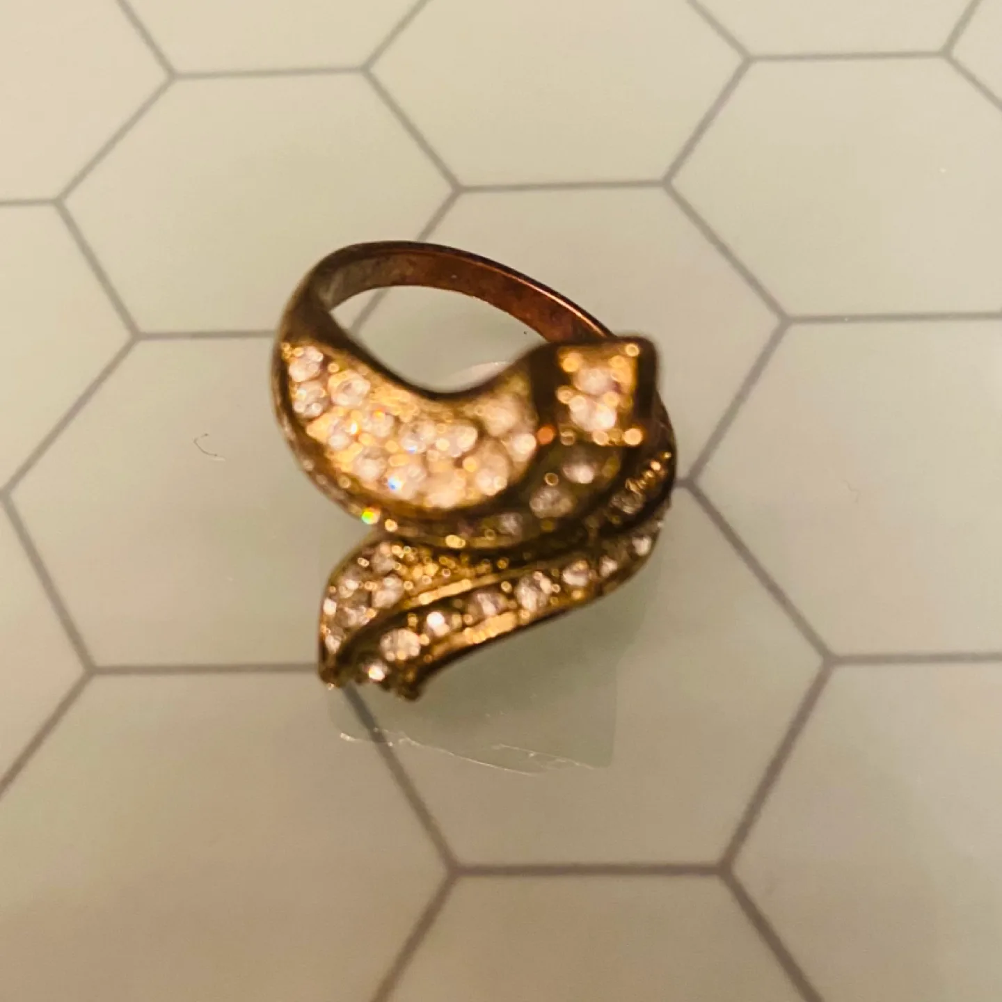Goldtone Snake Costume Ring Sz 7 #freecycle thumbnail