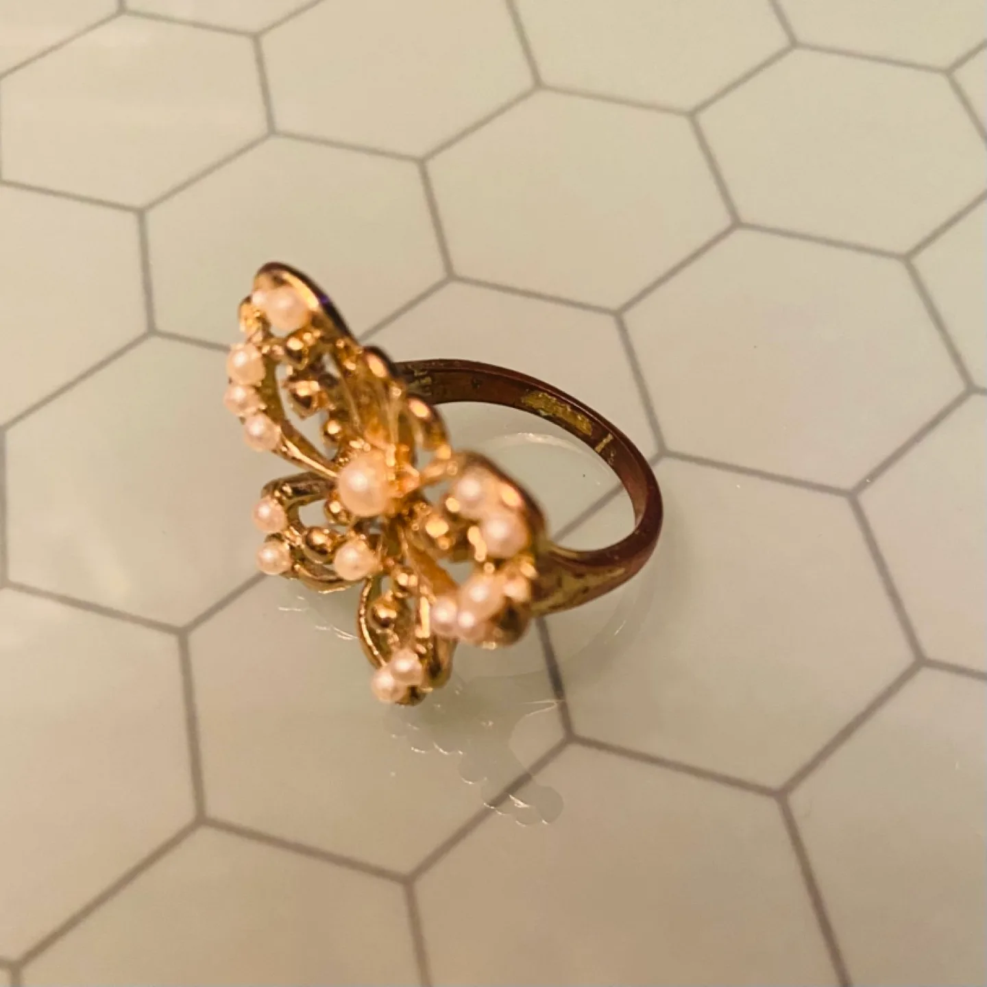 Gold Tone Butterfly Ring #freecycle image indicator(2)