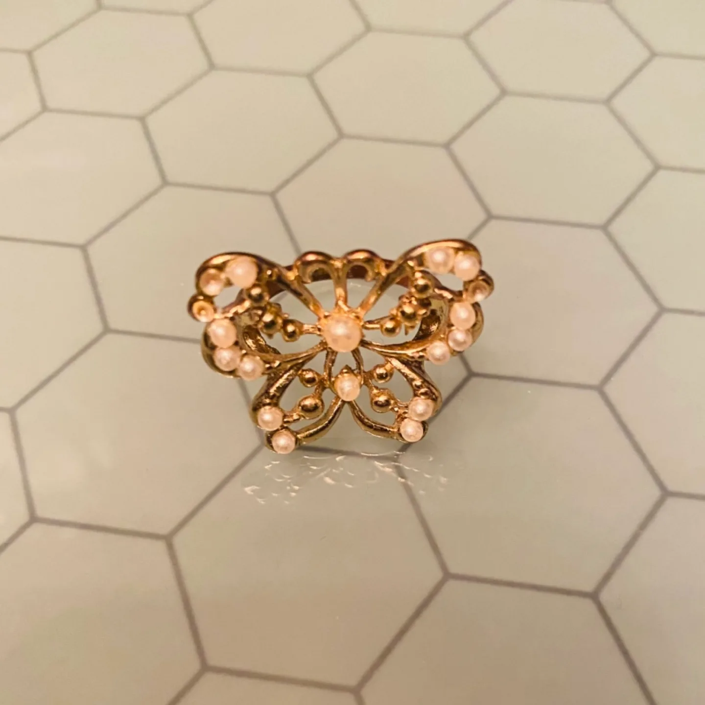 Gold Tone Butterfly Ring #freecycle thumbnail