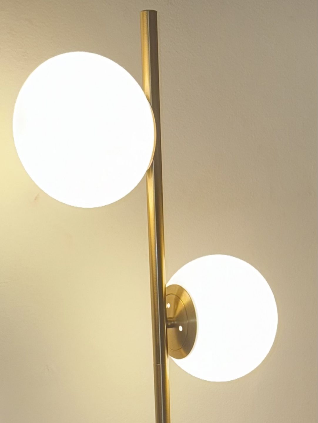 Gold Floor Lamp with Globe Lights