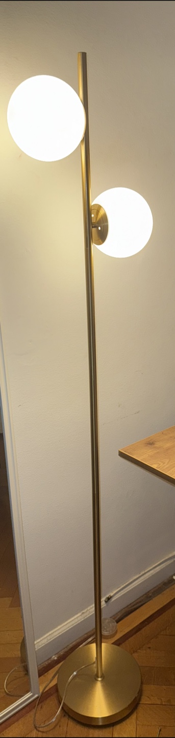 Gold Floor Lamp with Globe Lights - photo 2