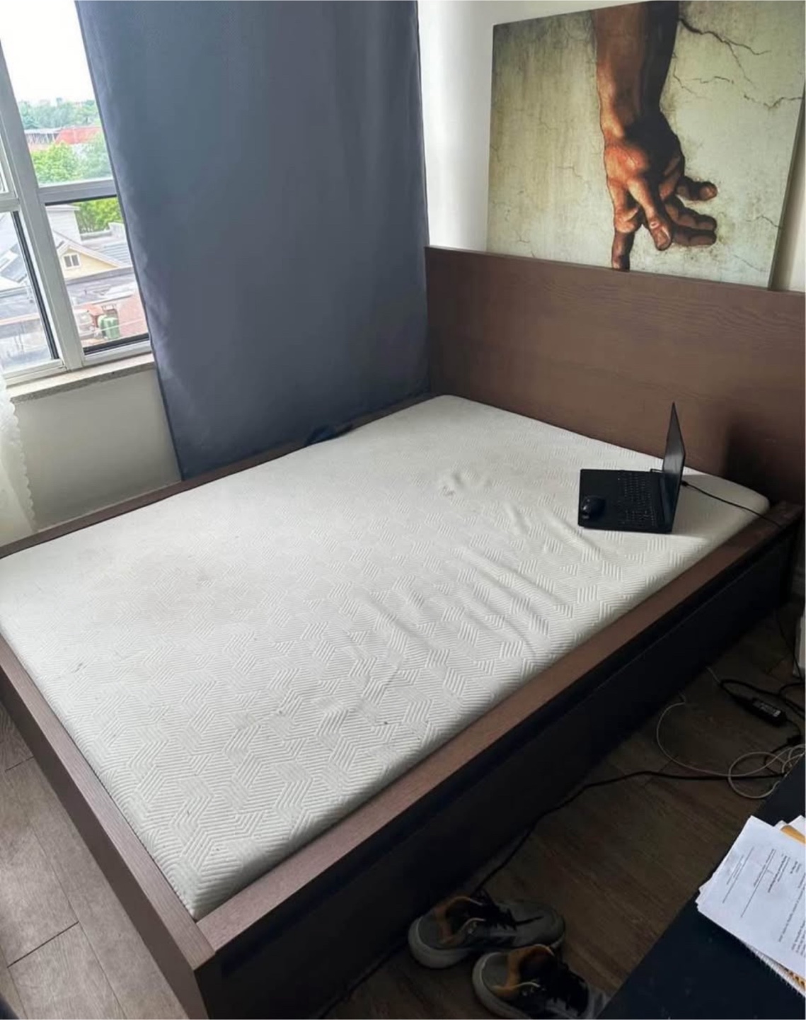 Bed frame with mattress