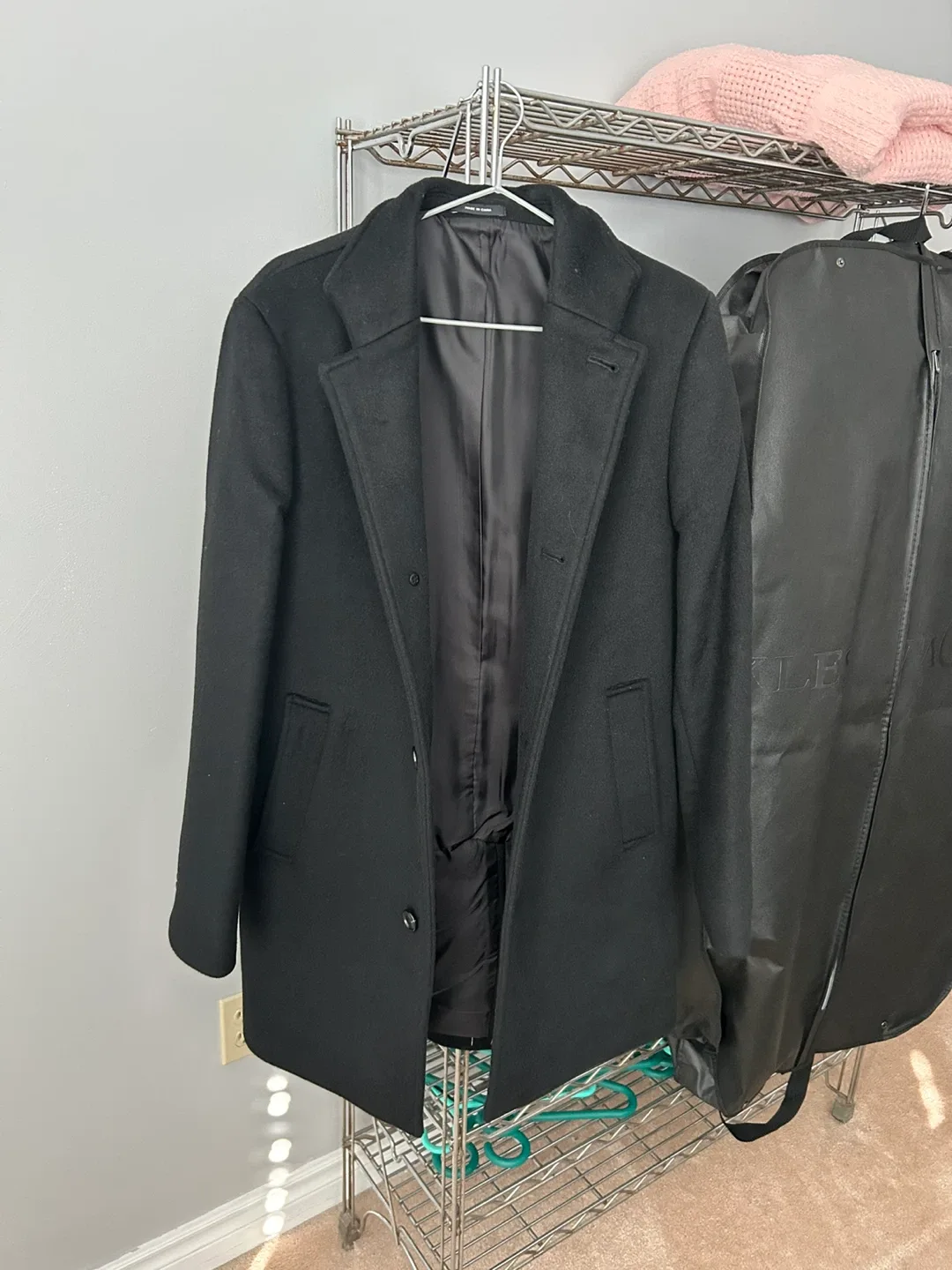 Club Monaco Black Wool Overcoat Size 36 thumbnail