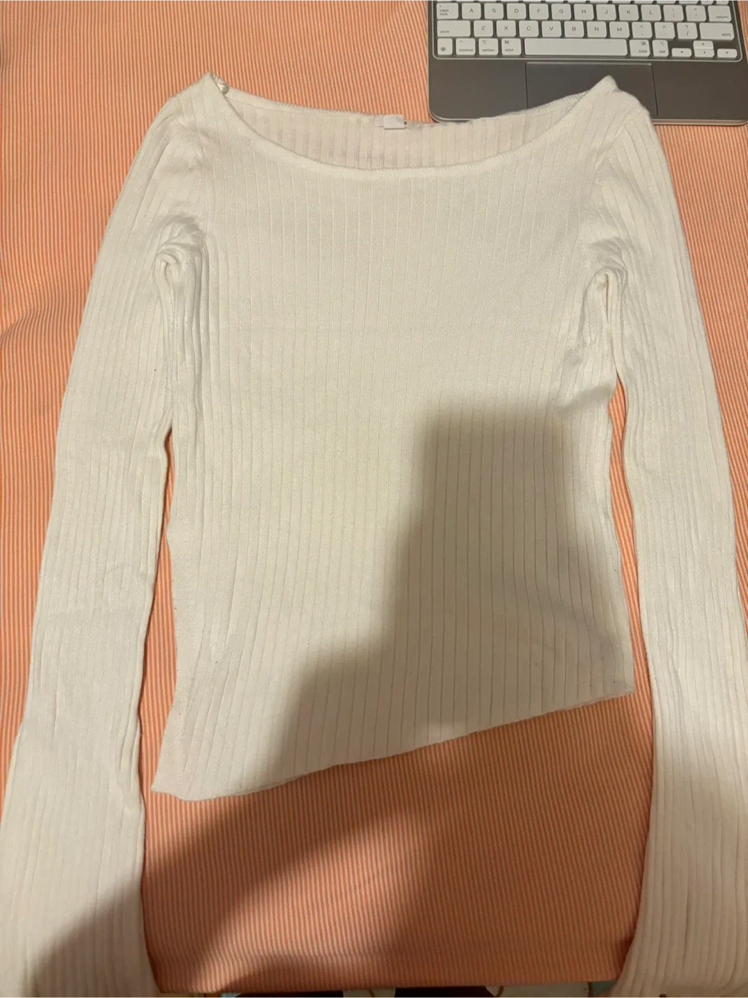 White Long Flare Sleeve Top thumbnail