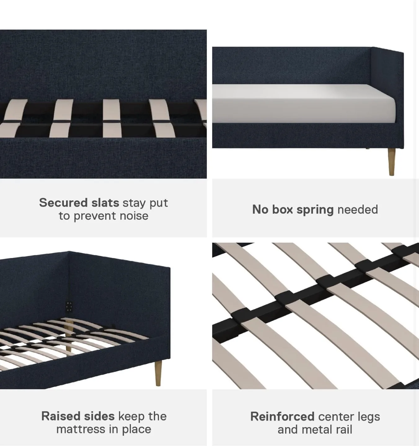 Navy Upholstered Daybed twin size image indicator(7)