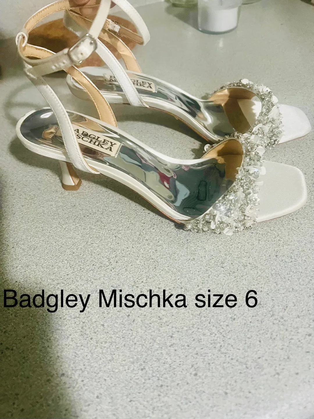 Badgley Mischka Embellished Heels - Size 6 thumbnail