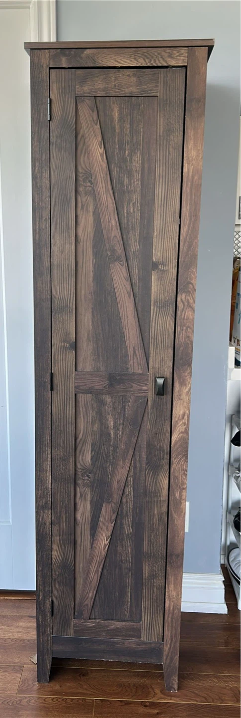 2 Dark Brown Wooden Storage Cabinets