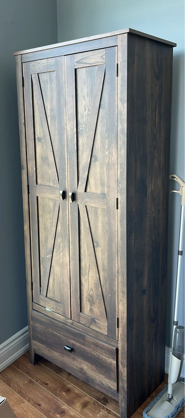 2 Dark Brown Wooden Storage Cabinets - photo 2